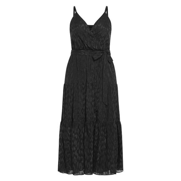 City Chic Dresses & Skirts - NWT City Chic Maxi Trixie Black Leopard Print Faux Wrap Dress Size XL